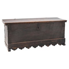 1800s French Wooden Trunk with Original Patina