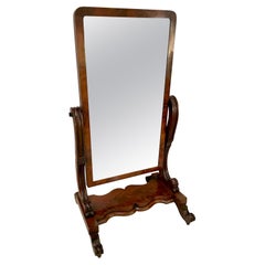 Antique Early 19th Century William IV Quality Mahogany Cheval Mirror
