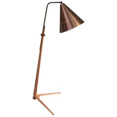 Nigel Walters, Danish Inspired, Adjustable Wooden Floor Lamp, 1950's