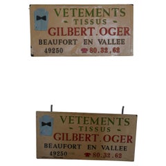 Used 2 French Market Haberdashery Stall Hanging Signs