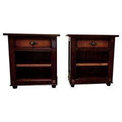 Pair of French 2 Tone Fruitwood Bedside Cupboards or Night Tables