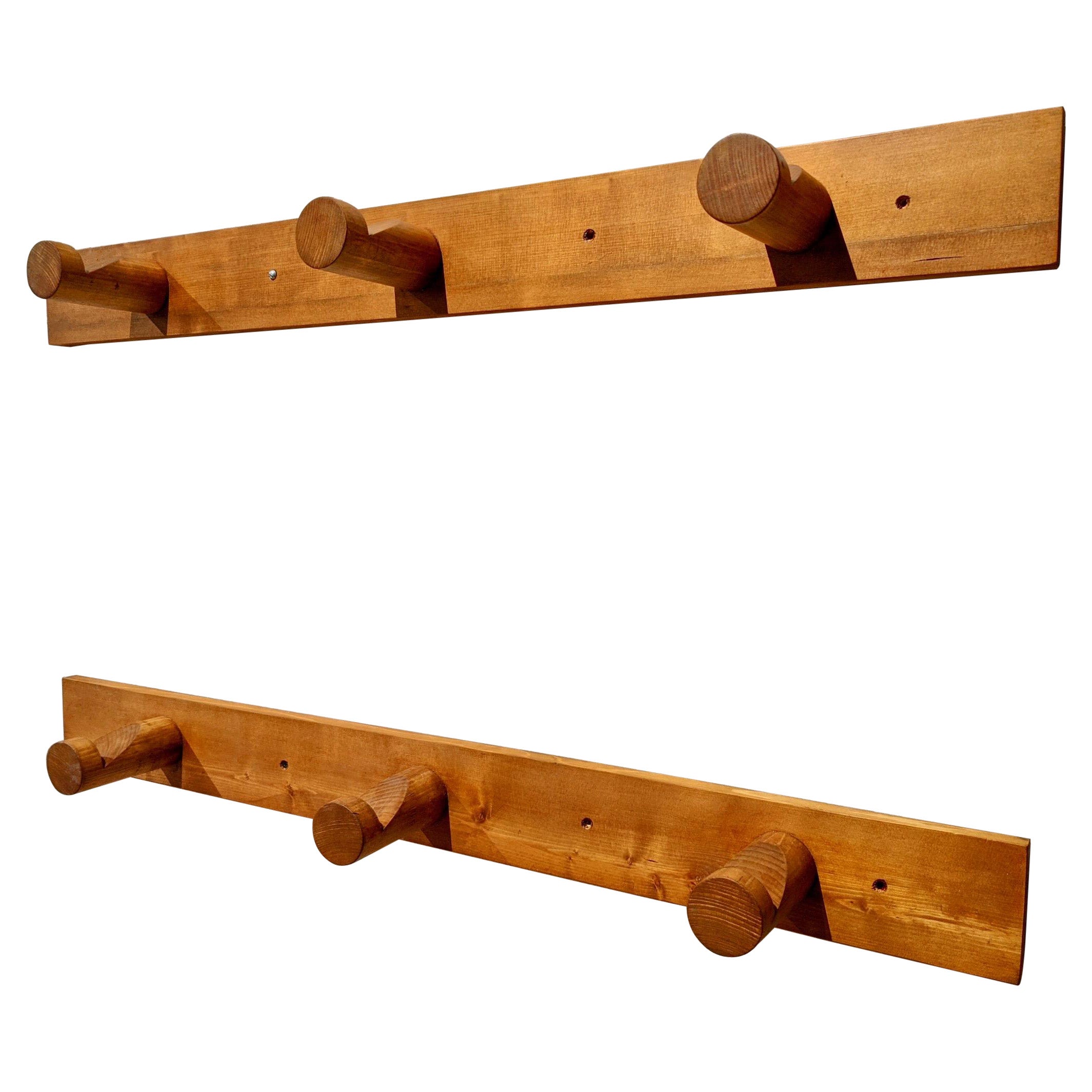 Pair of Pine Wood Coat Hooks by Charlotte Perriand for Les Arcs