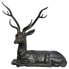 Large Early 20th Century Japanese Bronze Deer