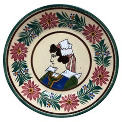 French Faience Plate Quimper, circa 1920