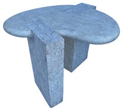 Maitland Smith Style Tessellated Stone Biomorphic Modern Side End Table, 1970's 