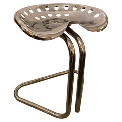 Chrome Tractor Seat Stool in the Style of Castiglioni