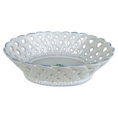 Vintage French Faience Pierre Deux Lattice Fruit Bowl, Moustiers, France