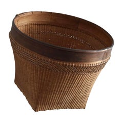 Basket Woven from Old Japanese Actinidia Polygama and Bamboo/Showa Era/Mingei