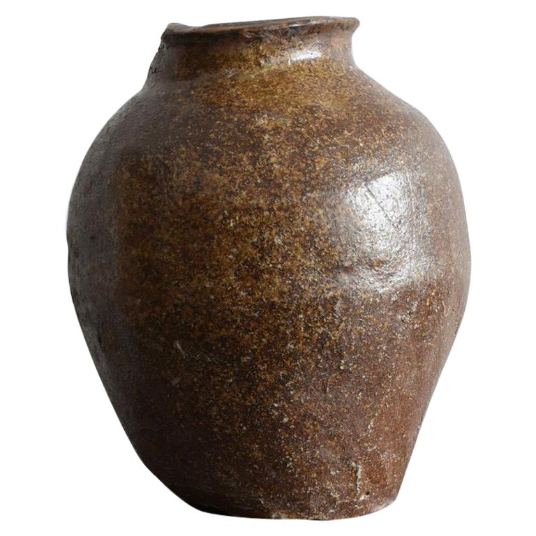 Japanese Antique Jar / Tokoname-Ware / 1500s / Jar of Natural Glaze / Mingei
