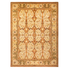 One-of-a-Kind Hand Made Traditional Mogul Brown Area Rug