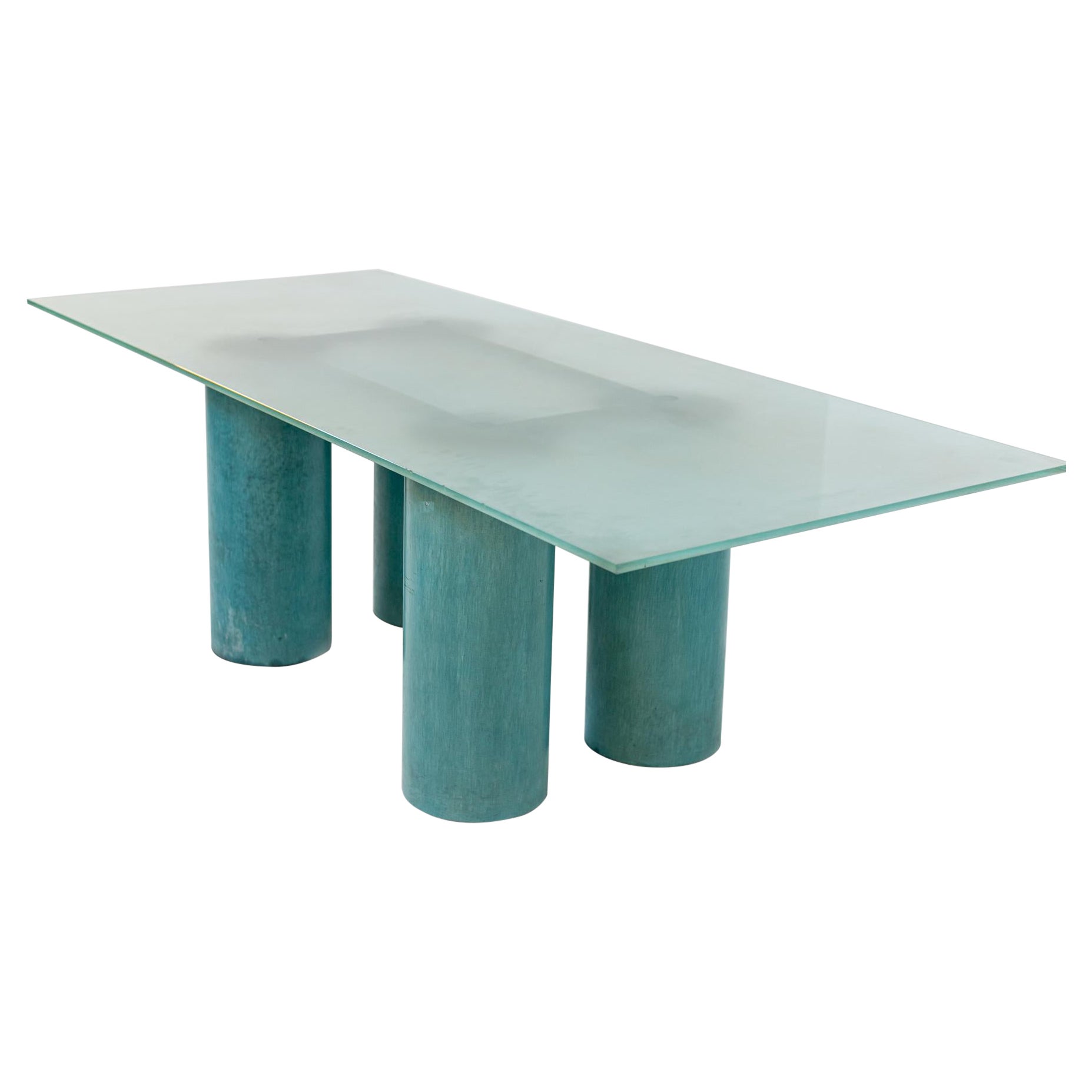 Italian Green Table by Lella and Massimo Vignelli Mod. Serenissimo for Acerbis