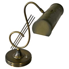 1960s Brass Music Note Desk Lamp
