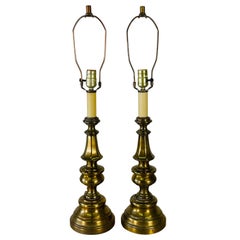 1960s Brass Table Lamps, Pair
