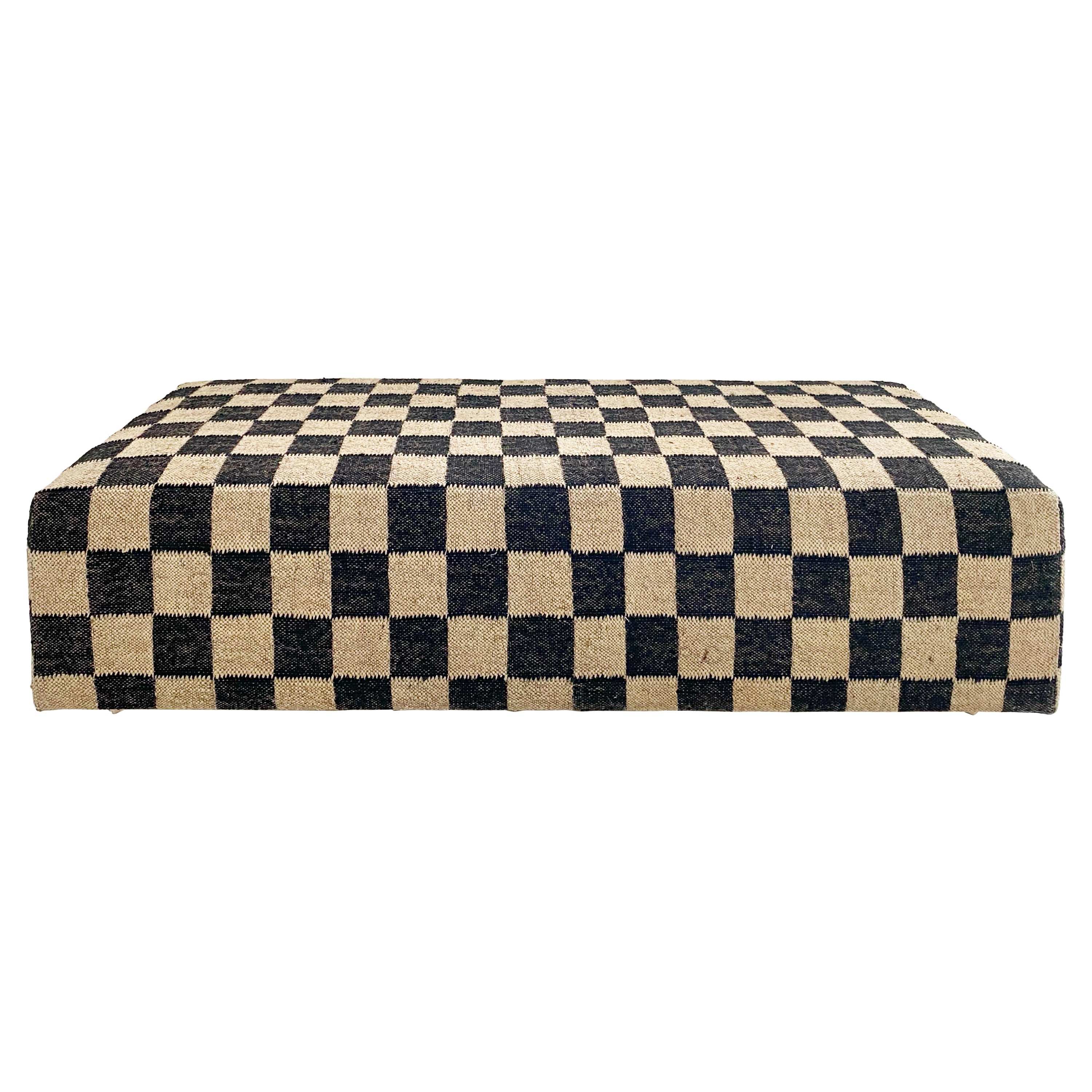 The Forsyth Checkerboard Ottoman, Custom Sizes Available For Sale