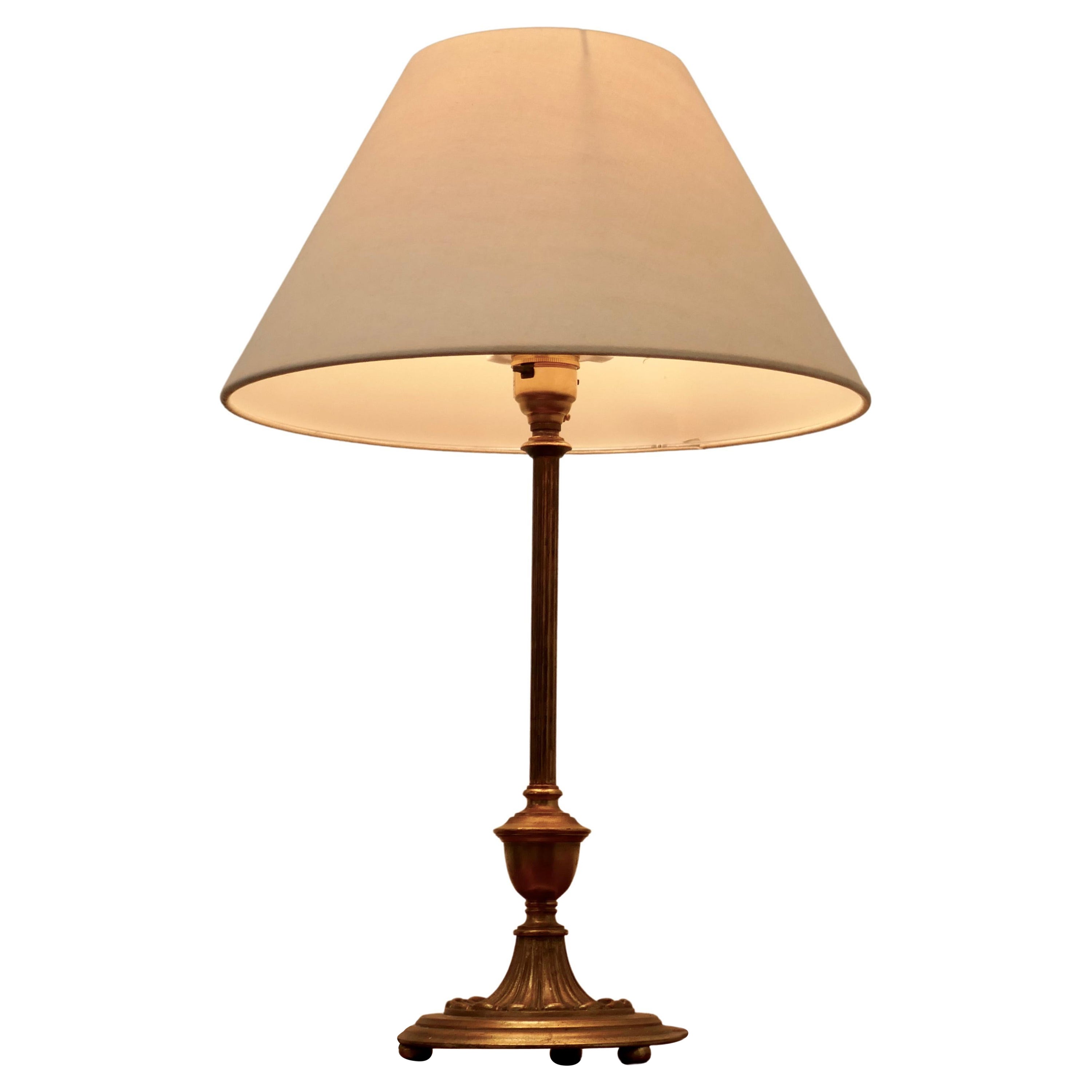 Tall Brass Arts & Crafts Table Lamp