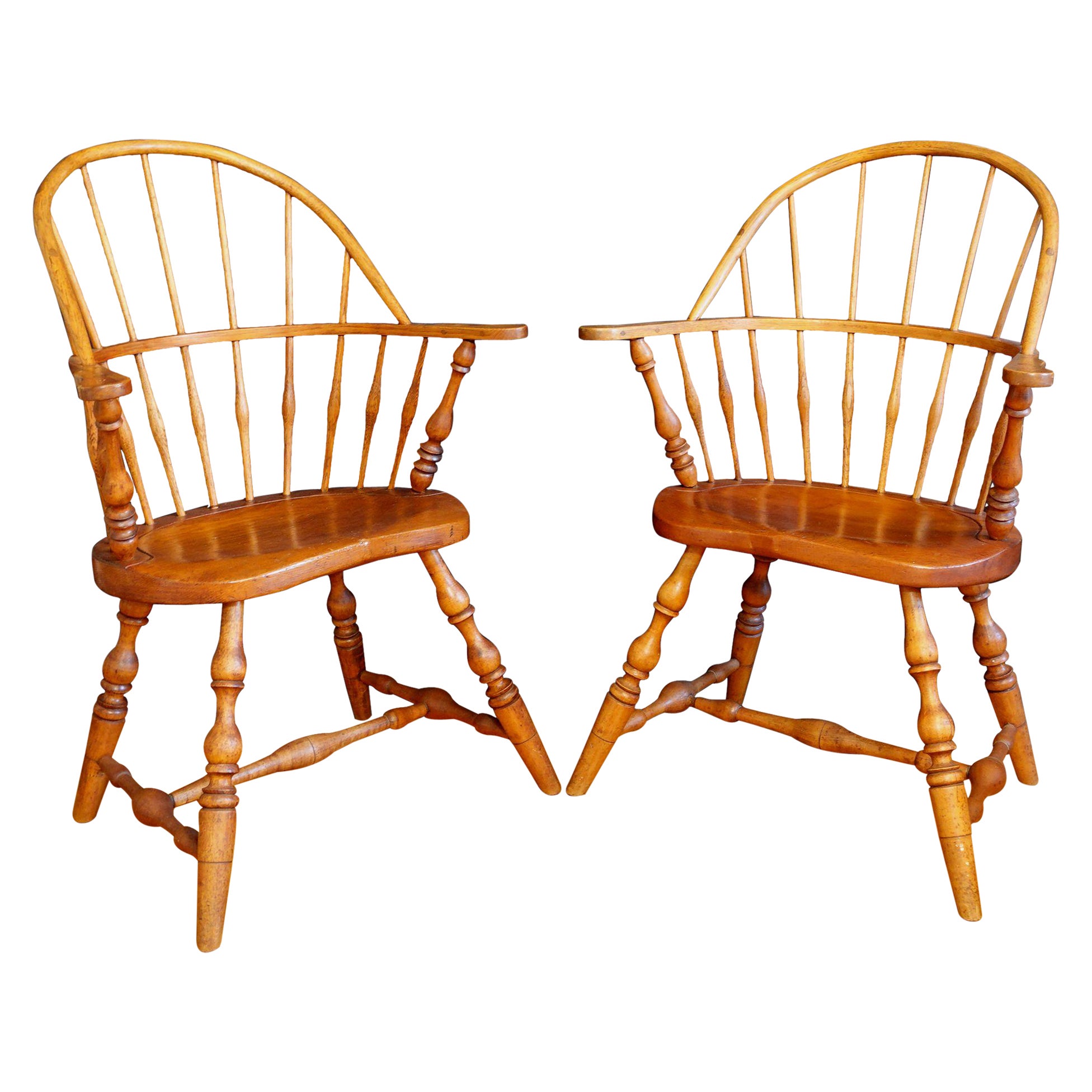 18th Century Pennsylvania Windsor Arm Chair, Solid Oak