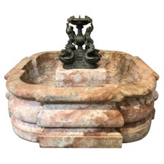 Vintage 20th Century Bronze Fountain with Marble Basin from Italy