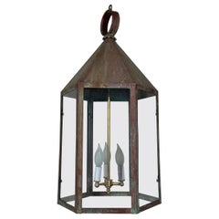 Large Hexagon Copper Lantern