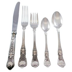 Coburg by Wallace Sterling Silver Flatware Set 8 Service Dinner 40 Pcs