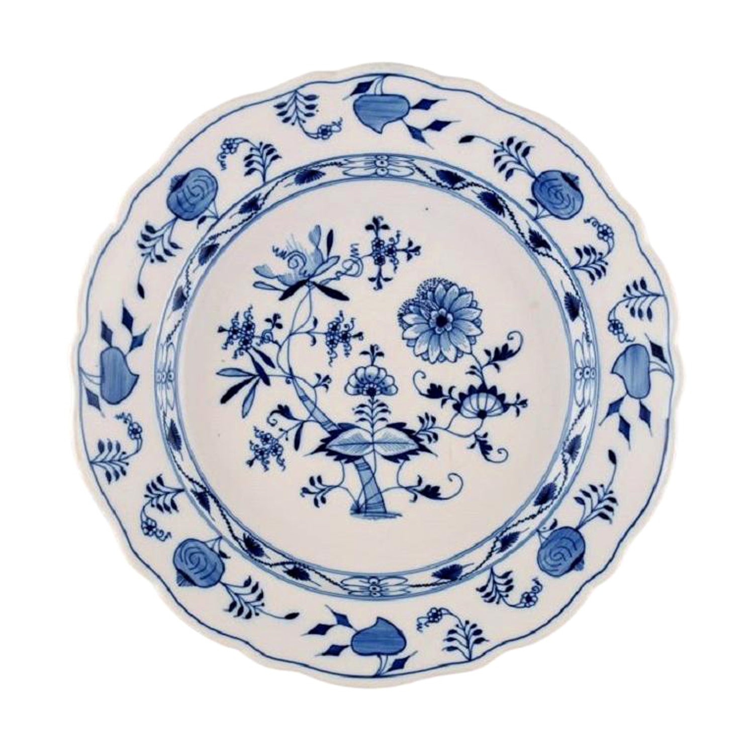 Bone Dishes 1888-1924 Meissen Porcelain Onion Pattern Large Crescent Dishes