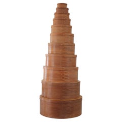 Set of 11 Shaker Style Bent Wood Boxes by James Lynch, 2001 