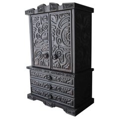 Panelcarve Carved Wood Armoire Cabinet