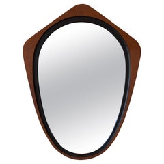 Glas & Trä, Rare Wall Mirror Rosewood Black-Painted Wood Hovmantorp Sweden 1950s