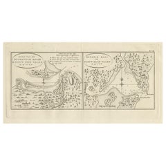 Used Map of Endeavour River and Botany Bay, New South Wales, Australia, 1803