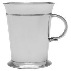 Art Deco Design Sterling Silver Mug, Sheffield 1935 by Roberts & Belk