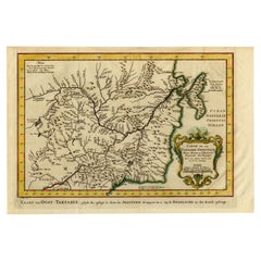 Antike Karte des östlichen Tartaren, heute Primorsky Krai-Gebiet, Russland, 1758