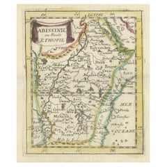 Antique Miniature Map of Abyssinia or Ethiopia, 1688