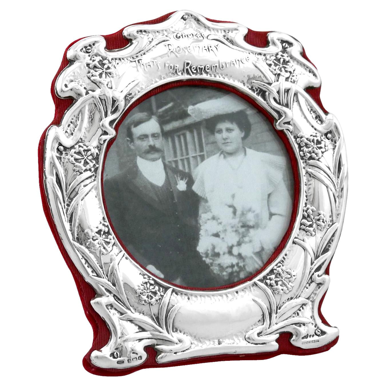 Art Nouveau Sterling Silver Photograph Frame For Sale