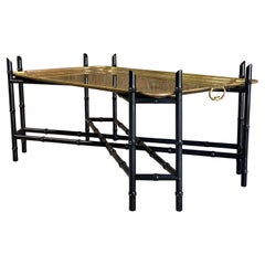 Faux Bamboo and Brass Tray Coffee Table