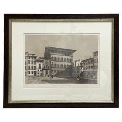 Framed French Copper Print Palazzo Guadagni Holy Spirit Square, Florence, Italy