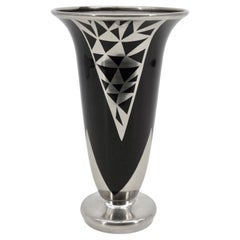 Jacques Douau French Art Deco Brassware Vase, 1937