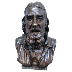Buste d'Armand Petersen en bronze vintage