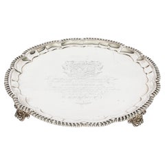 Antique Large William IV Silver Tray Salver by Paul Storr 1820 19th Century