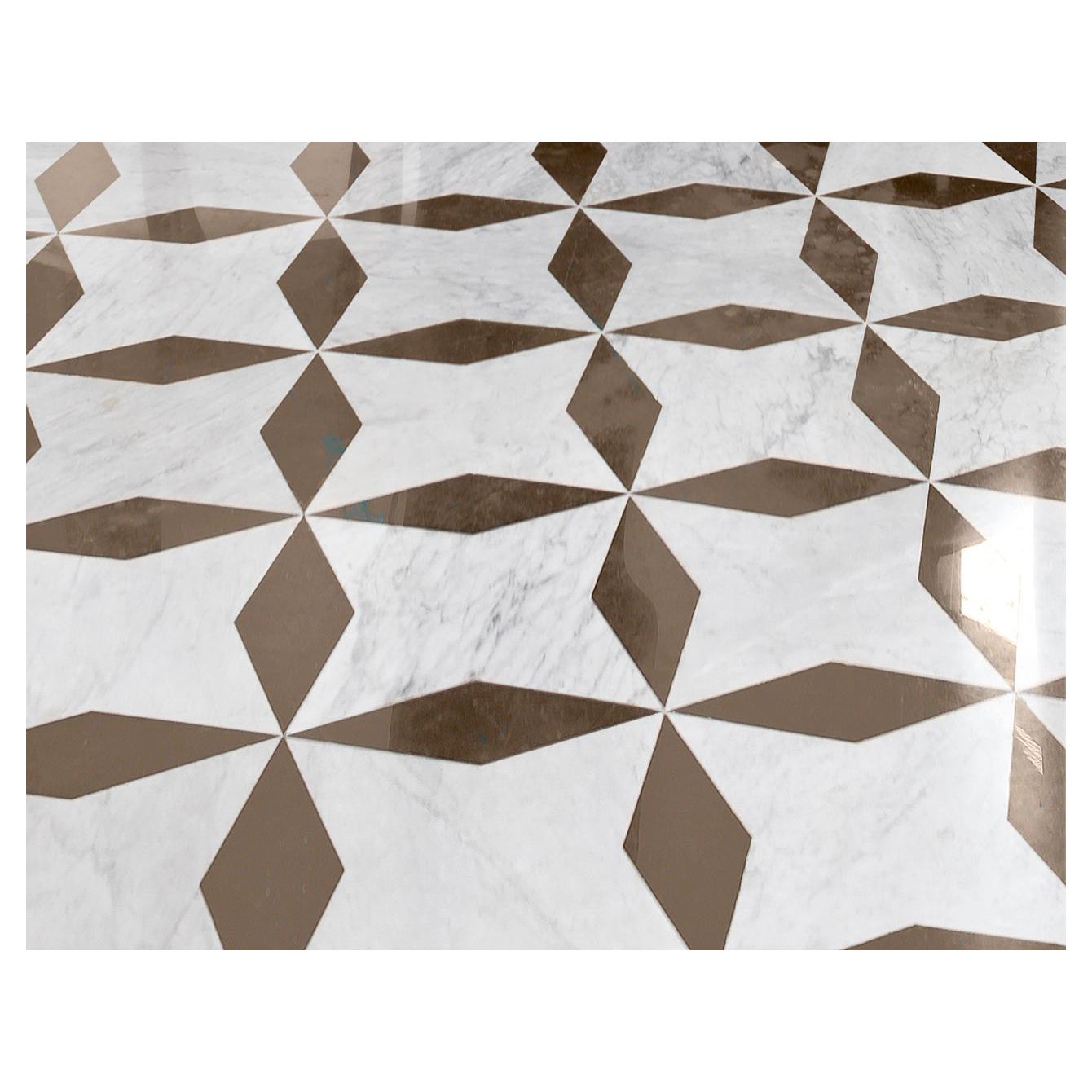 Floor Waterjet Cut Marble Tiles Available in Different Marbles Combination For Sale