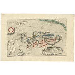 Antique Military Plan Showing the Battle of Chocenice in 1757, Published, c.1760