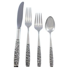 Contessina by Towle Sterling Silver Floral Flatware Set for 8 Service 46 Pieces