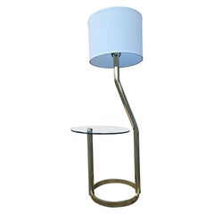 Leon Rosen Pace Collection Floor Lamp with Glass Table Top