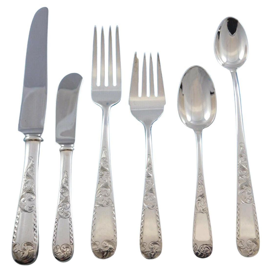 Mayflower by Kirk Stieff Sterling Silver Flatware Set for 8 Service 54 Pieces