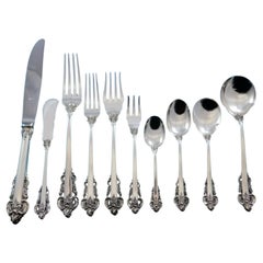 Grand Monarch by Camusso Sterling Silver Flatware Set 12 Service 123 Pcs Dinner