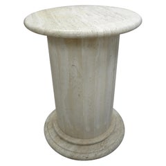 Pedestal o Base de Mesa de Travertino Acanalado Estilo Italiano Mario Bellini