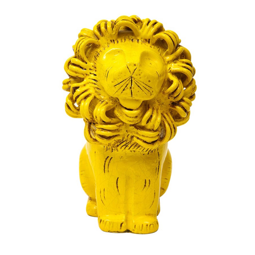 Bitossi für Raymor Löwe, Keramik, gelb, signiert im Angebot