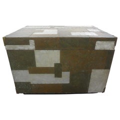 Paul Evans Style Cityscape Mixed Metal Patchwork Chest