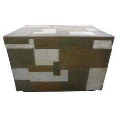 Paul Evans Style Cityscape Mixed Metal Patchwork Chest