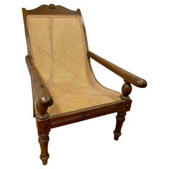 British Colonial Cane Plantation Chair with Pullout Leg Rests