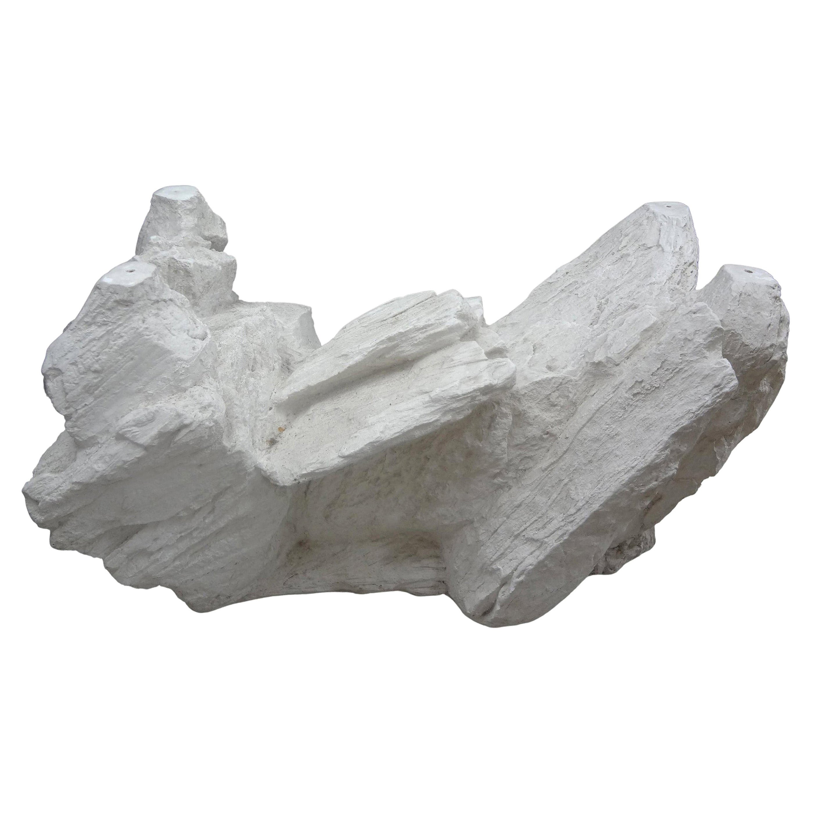 Midcentury Organic Modern Plaster Faux Rock Table Base Attributed to Sirmos For Sale