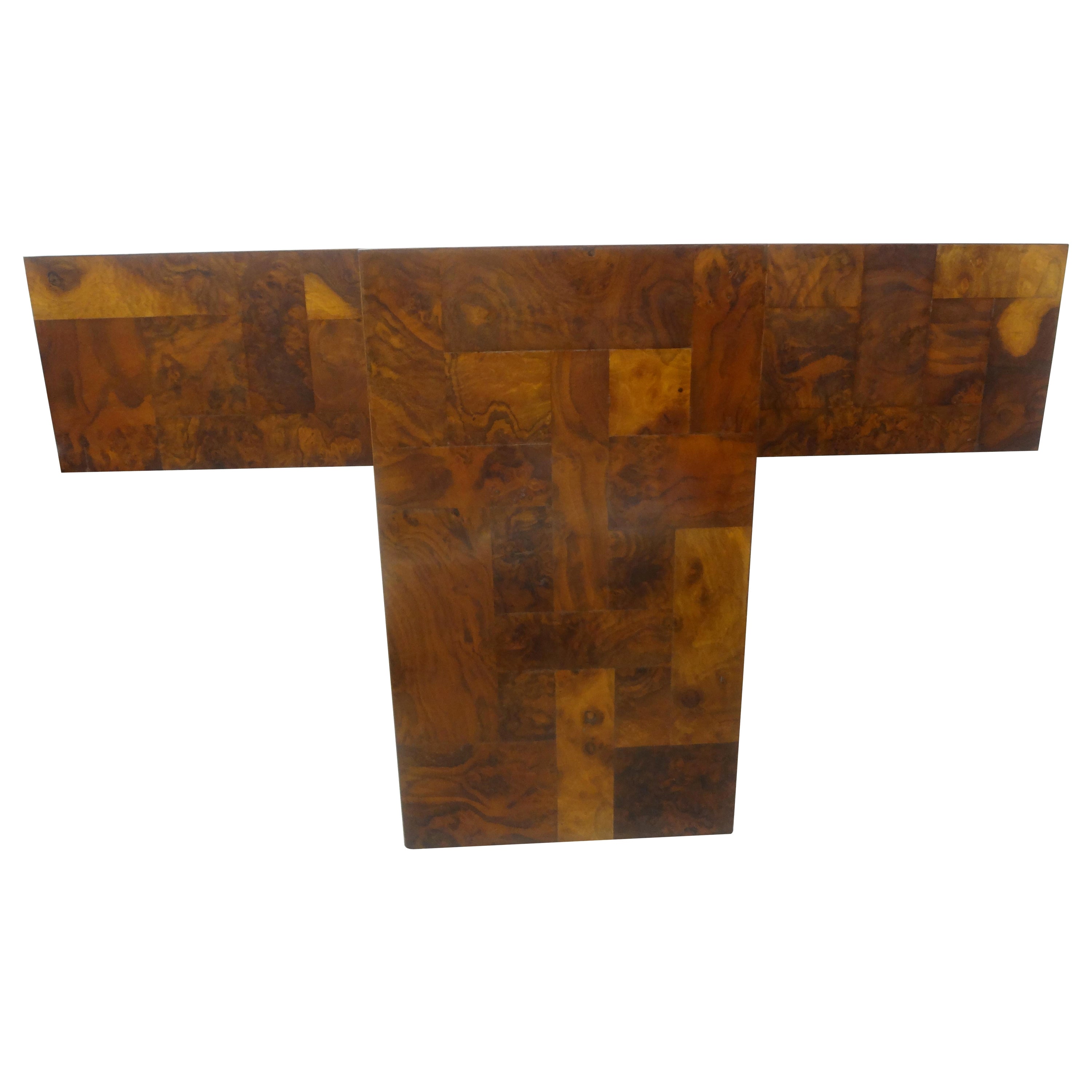 Paul Evans Cityscape Patchwork Burlwood Console or Dining Table Base For Sale